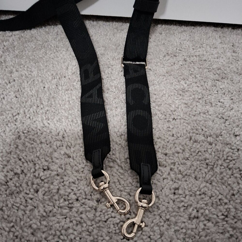 Marc Jacobs Logo Webbing Bag Strap Black with Gold-tone hardware New w/o Tag - Picture 3 of 16
